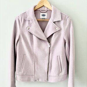 OLD NAVY Pastel Purple Faux Suede Moto Jacket - Size S